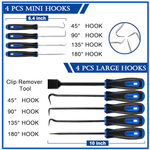 17Pcs Mechanic Hook and Pick Tool Set & Car Trim Removal Kit (44.48 Ounce)