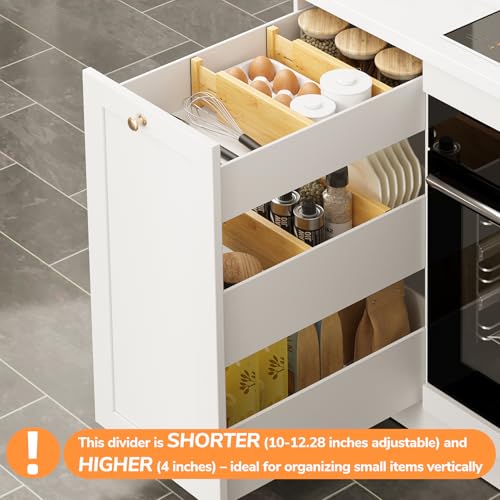 4" High Bamboo Drawer Dividers (4 Count)