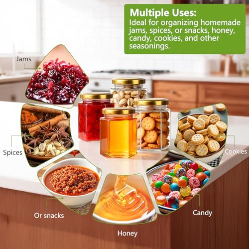 30 Pack 6 oz Glass Jars with Gold Lids (30 Count)