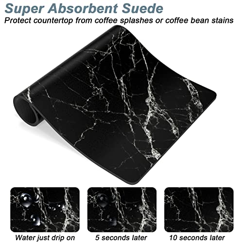 Coffee Mat 16" x 24" Cute Marble Style Coffee Bar Mats for Espresso Machine Station Accessories and Organizer
