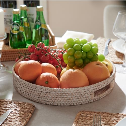 11.8 inch Round Rattan Tray