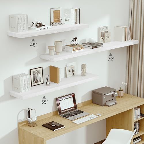 Deep Floating Shelves 72x12” Set of 1