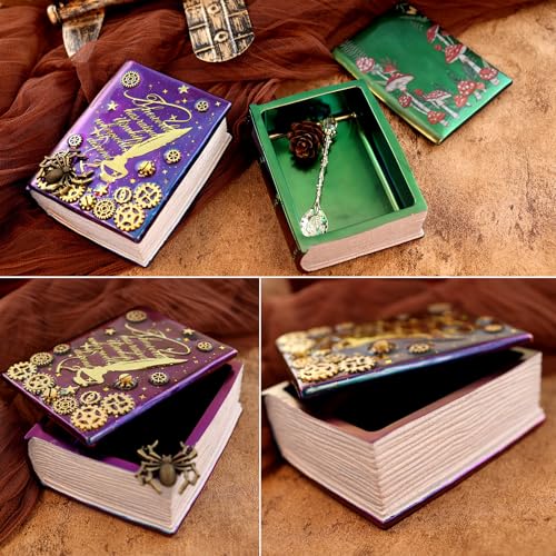 Resin Box Mold with Lid Book Shape Storage Box Silicone Molds for Epoxy Resin Concrete 3D Candle Holder Jewelry Trinket Container Succulent Plant Pot Mold DIY Art Casting Craft Home Decor