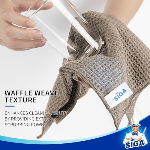 Waffle Pattern Microfiber Cleaning Cloths (6 Count)
