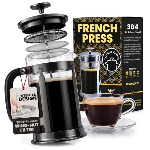 EzDtach French Press Coffee Maker 34oz Grey