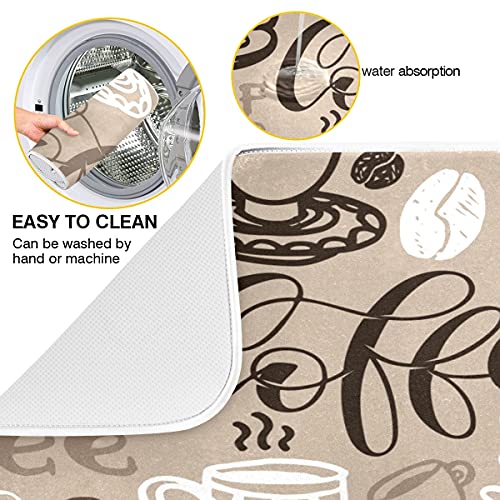 Brown Coffee Dish Drying Mat