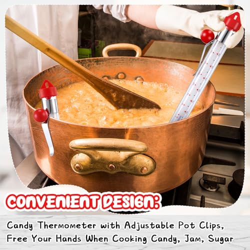 2 Pcs Candy Thermometer with Pot Clip 8" (2 Count)