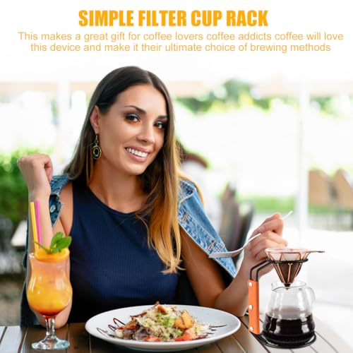 Coffee Dripper Stand Filter Cup Holder with Handle Lightweight Coffee Filter Rack for Various Sizes 7.48 X 4.72 X 3.54 in Home Brewing