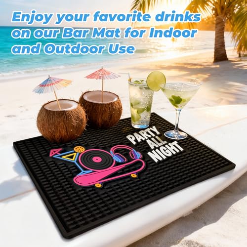 Neon Tiki Black Bar Mat 18 x 12 Inch