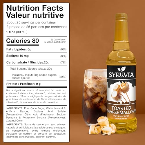 Coffee Syrup Toasted Marshmallow Flavored Syrup for Drinks (25.4 Fl Oz)