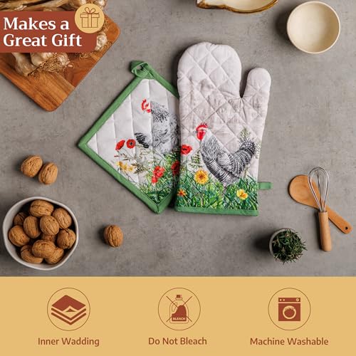 100% Cotton Oven Mitt & Pot Holder Set (2 Count)