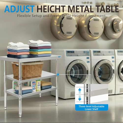 Stainless Steel Table Commercial Stainless Steel Prep Table 18 x 30 Inch