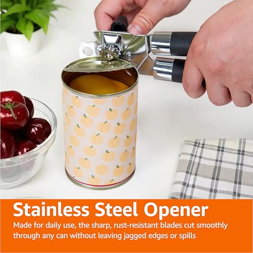 Multi function Manual Can Opener and Bottle Opener with Soft Grip Dual Handle