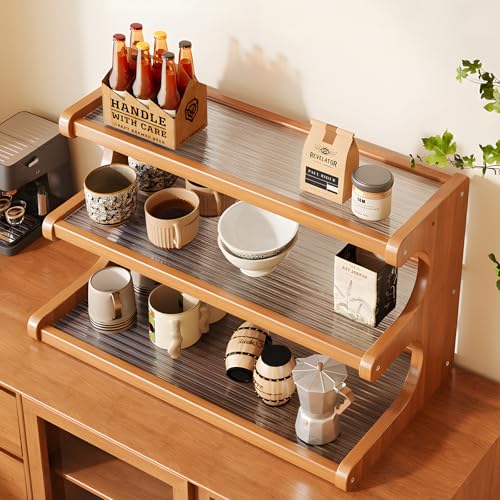 3 Tier Bamboo Mug Organizer for Cabinet (3 Count)