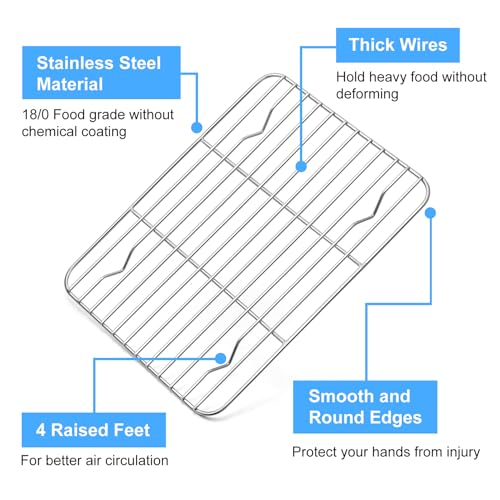 8.6" x 6.2" Cooling Baking Wire Racks Pack of 2 (2 Count)