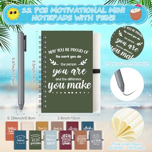 36 Pcs Employee Appreciation Gifts Bulk 24 oz Thank You Tumbler with Lid and Straw Mini Spiral Notebooks and Pens Appreciation Gifts for Team Employee Coworkers Teacher (36 Count)