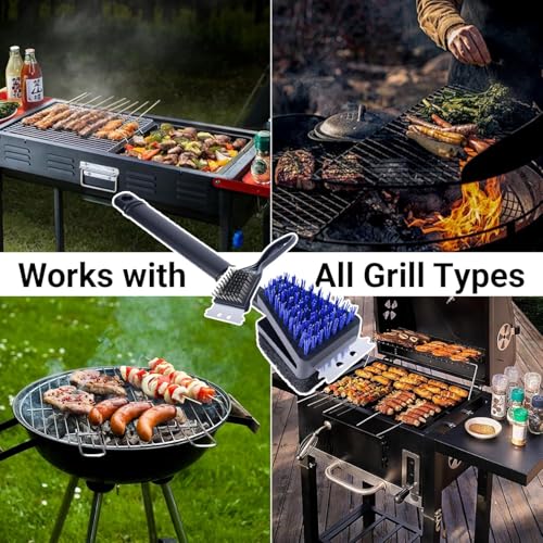 3-in-1 Grill Cleaning Kit, Nylon Grill Brush for Outdoor Grill (3 Count)