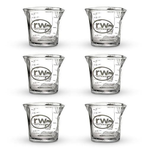 3 Oz Double Spouted Glass Espresso Shot Pitcher with Graduated Ml & Oz Markings Commercial (6 Count)