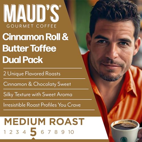 Cinnamon Roll & Butter Toffee Flavored Coffee Pods (22 Count)