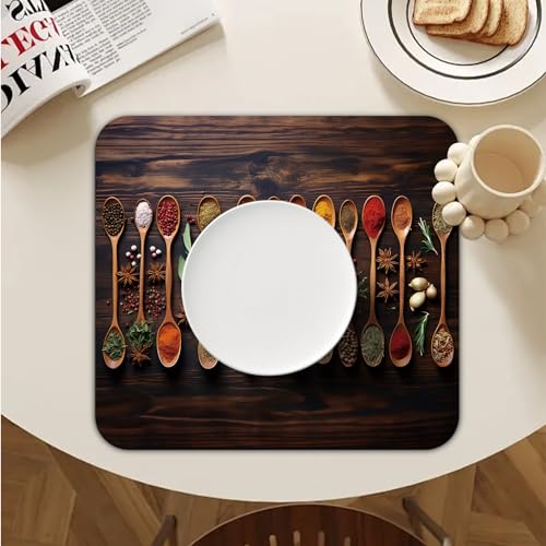 Kitchen Spices Dish Drying Mat