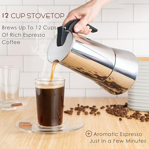 12 Cup Greca Moka Pot (12 Espresso Cups)