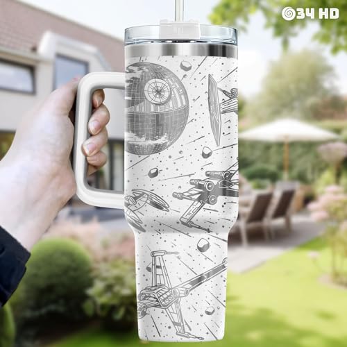 Galaxy Spaceship Sci Fi 40 oz Tumbler with Handle