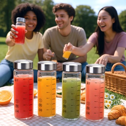 16 oz Glass Juice Bottles with Lids