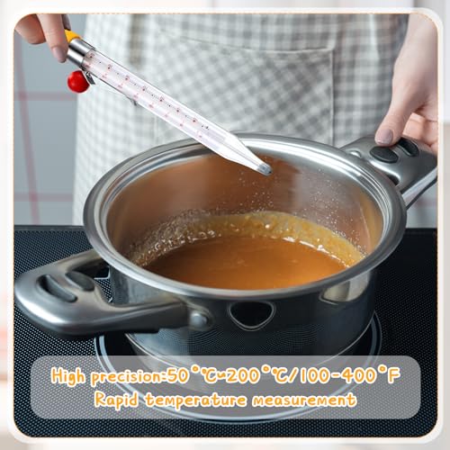 2 Pcs Candy Thermometer with Pot Clip 8" (2 Count)