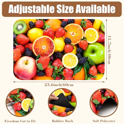 Fresh Fruits Dish Drying Mat for Kitchen Counter Coffee Bar Mat Hide Stain Absorbent Non
