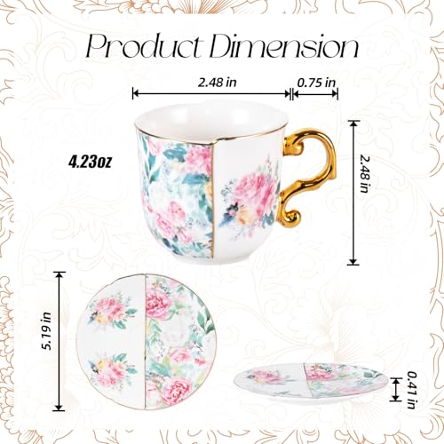 Tea Cups and Saucers Set of 2 (2 Count)