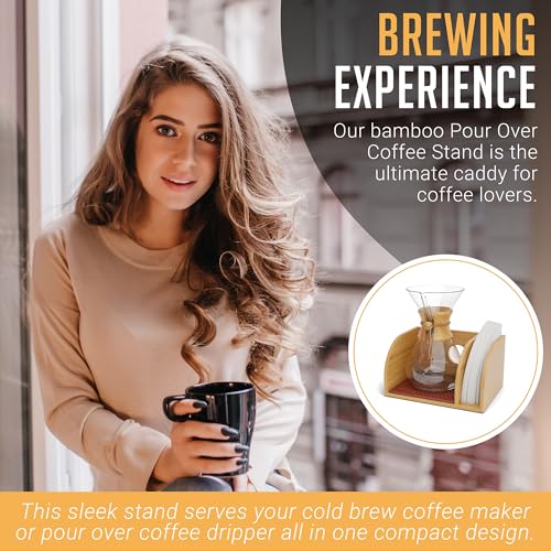 Pour Over Caddy for Chemex Bodum Cosori Coffee Makers Brown
