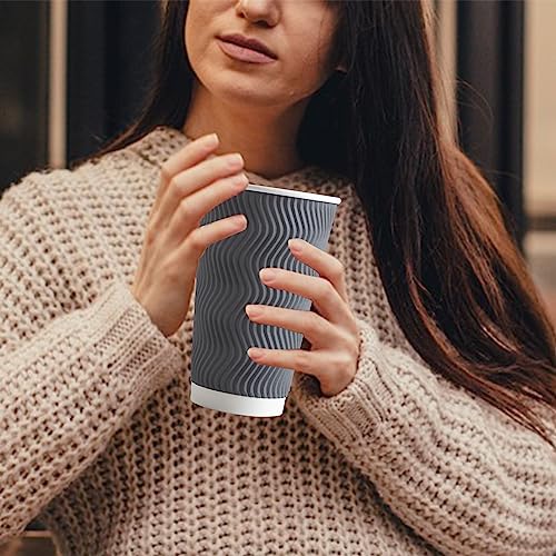90 Pack 16 oz Coffee Cups Disposable Insulated Paper Cup Gray (90 Count)