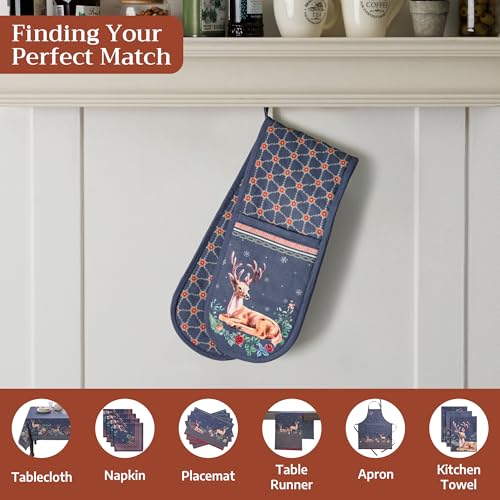 Double Oven Mitts 100% Cotton Double Oven Glove