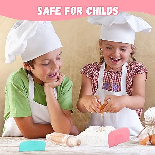 24 Pcs Plastic Bench Scraper with Scale Flexible Dough Multipurpose Cake Cutter Pizza Dough Spatula Food Scraper Tool Gift for Bread Pastry Fondant Icing (24 Count)