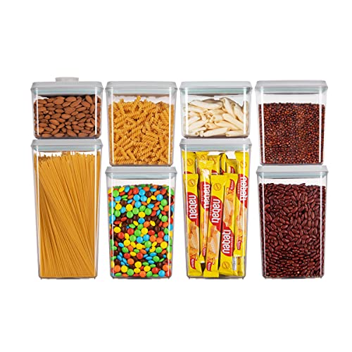 Food Storage Containers Pop Airtight Food Storage Containers with Lids for Kitchen Pantry Organizing Cereal Snack Flour Sugar Coffee Spaghetti Stackable (13.5256 Fl Oz)