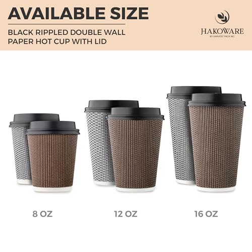 16 oz Disposable Paper Coffee Cups with Lids Insulated Double (85 Count)