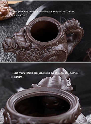 Authentic Yixing Teapot Dragon and Phoenix Tea Pot Big Capacity Purple Clay Tea Set Kettle Kung Fu Teapot