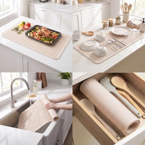 Silicone Dish Drying Mat for Multiple Usage