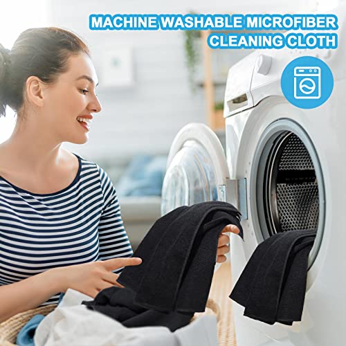 100 Pack 12'' x 12'' Microfiber Cleaning Cloths Reusable Cleaning Rags Bulk Microfiber Towels Softer Highly Absorbent Washcloths for House Kitchen Car Window