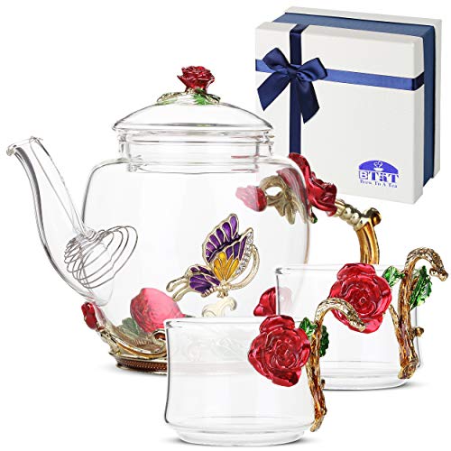 BTaT Floral Glass Tea Set for Adults