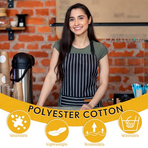 Cotton Aprons with Pockets (4 Count)