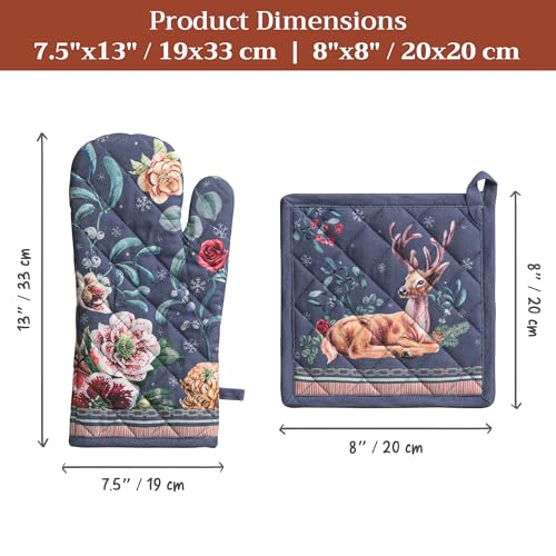 100% Cotton Oven Mitt & Pot Holder Set (2 Count)