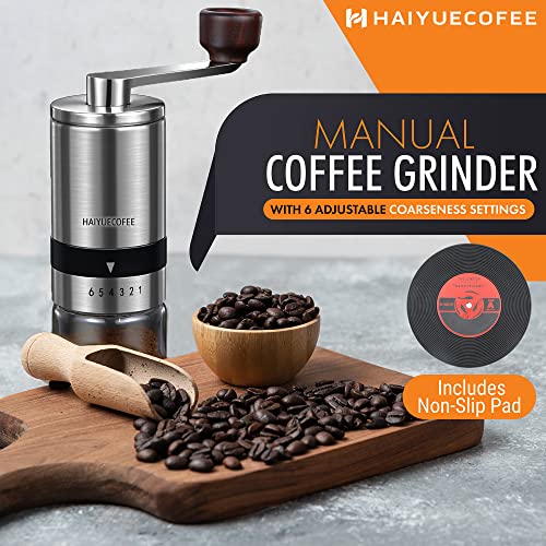 Manual Coffee Grinder with 6 Adjustable Coarseness Settings