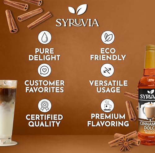 Coffee Syrup Cinnamon Dolce Flavored Syrup for Drinks (25.4 Fl Oz)