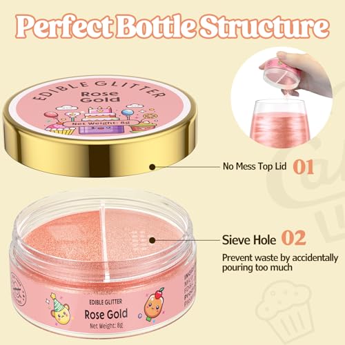 Edible Glitter for Drinks Cakes