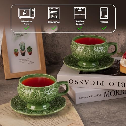 Tea Cups and Saucers Set of 2 (2 Count)