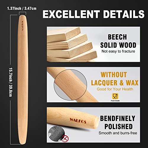 French Rolling Pin and Silicone Baking Mat Set