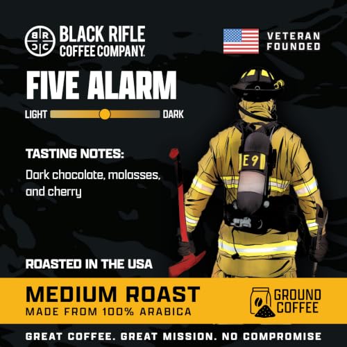 Black Rifle Coffee Medium Roast Ground Coffee Five Alarm 12 oz (12 Ounce)