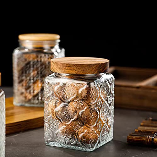 Vintage Glass Airtight Storage Jar Set of 2