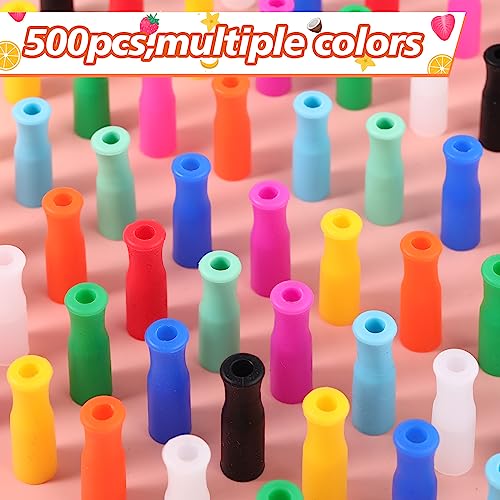500 Pcs Silicone Straw Tips for 6mm Metal & Stainless Steel Straw (500 Count)